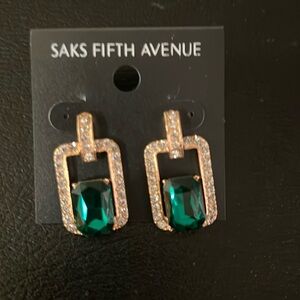 Saks fifth Avenue dangle earrings faux stone NEW!!